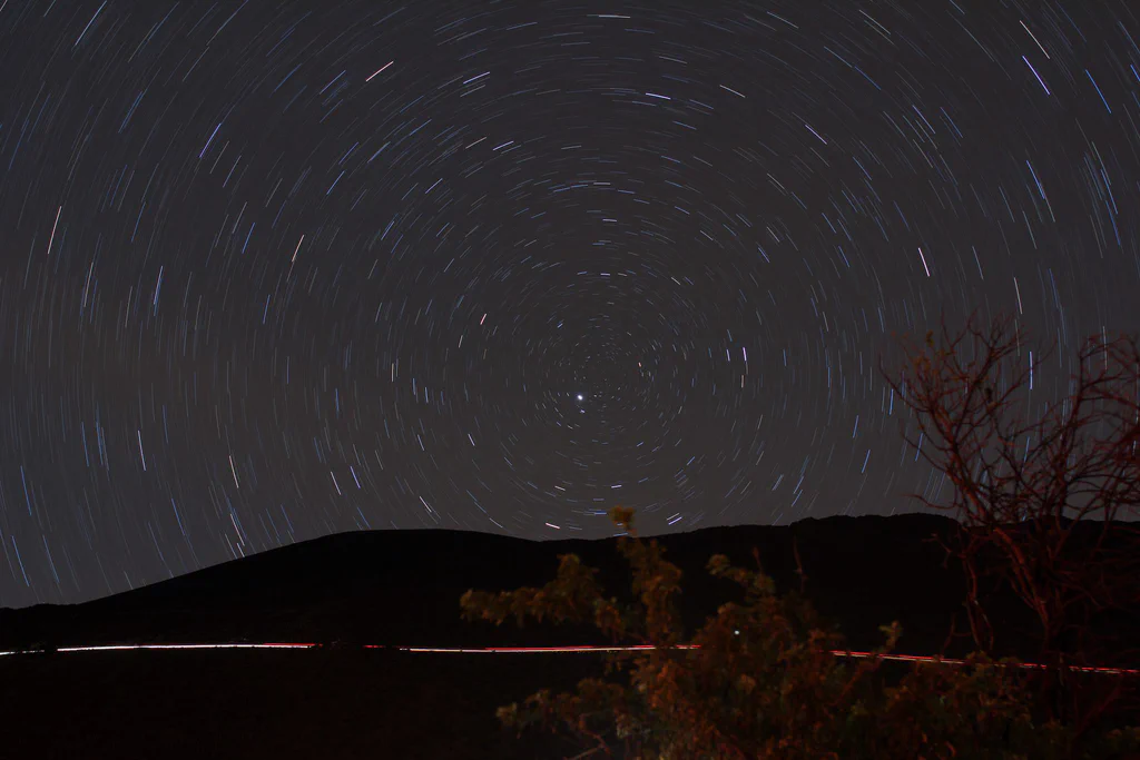Stars trailing around the North Star on Mauna Kea